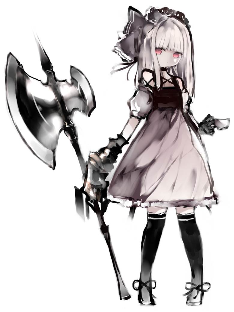 原创, 女孩子, axe, Battle Axe, 原创5000users加入书籤, 白发