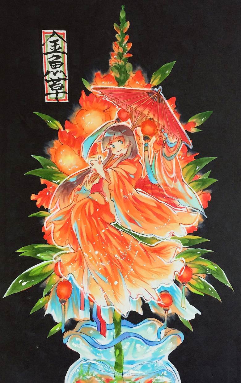 copic马克笔, 金鱼, 原创, 原创