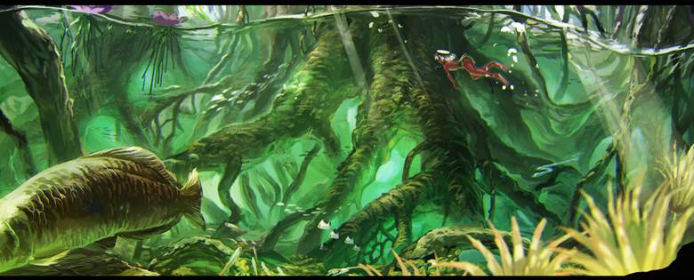 水中|ホノカ的Pixiv风景壁纸插画图片