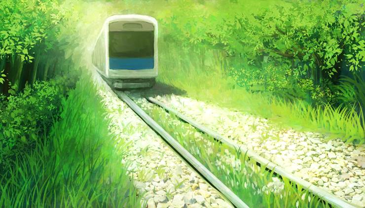 被遗弃的火车|插画师东云祐希的自然风光插画图片