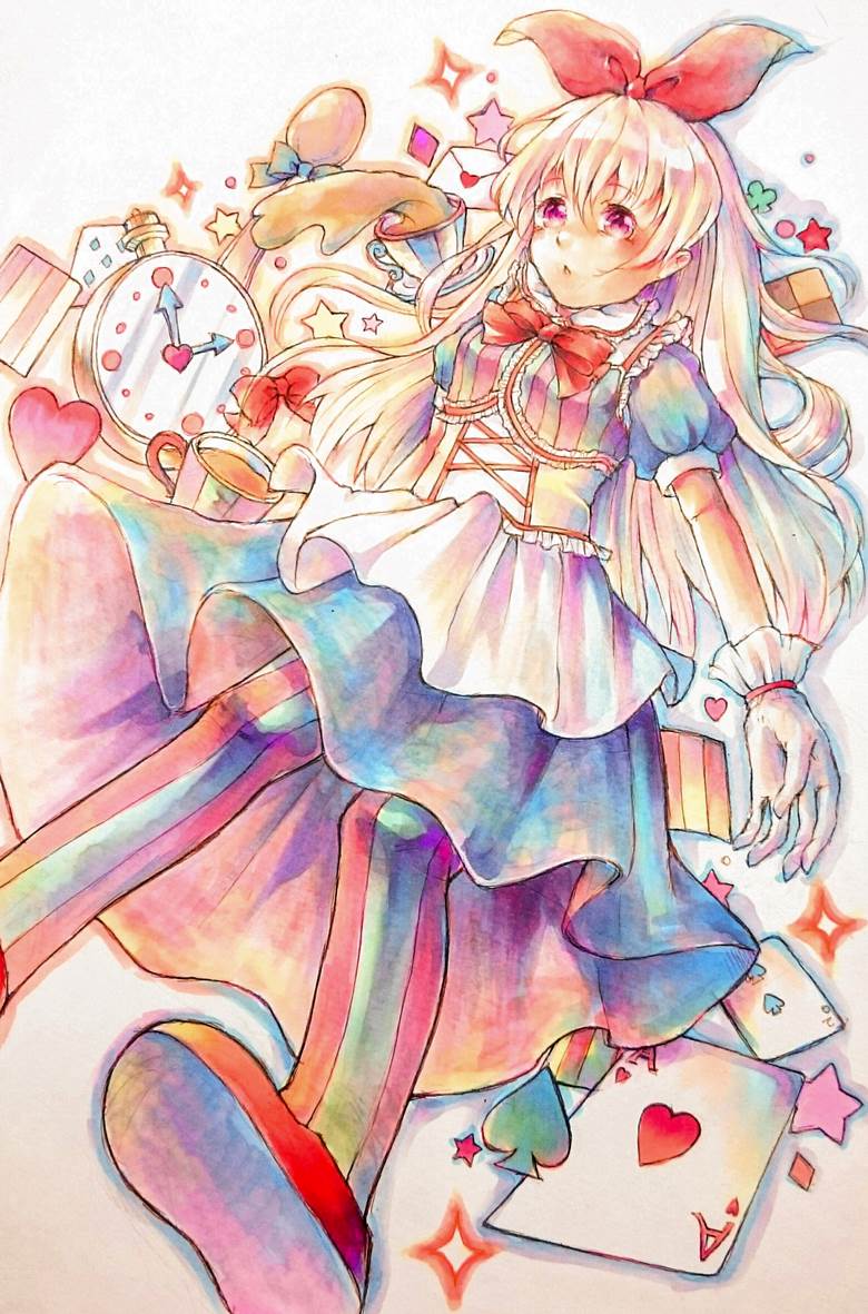 爱丽丝梦游仙境, copic马克笔, 原创, 手绘