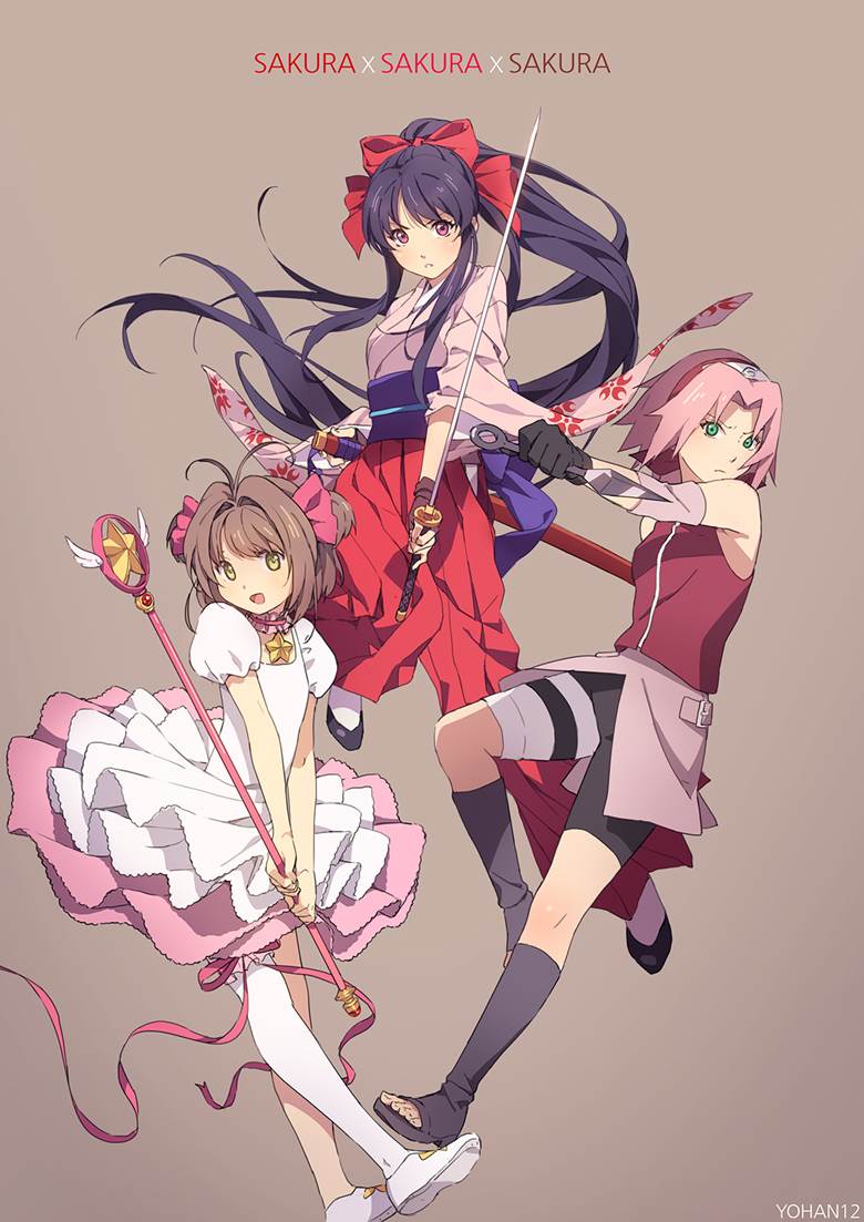春野樱, Sakura Shinguuji, sakura, 木之本樱, 鸣人 or 火影, 樱花大战, 魔卡少女樱, crossover 1000+ bookmarks