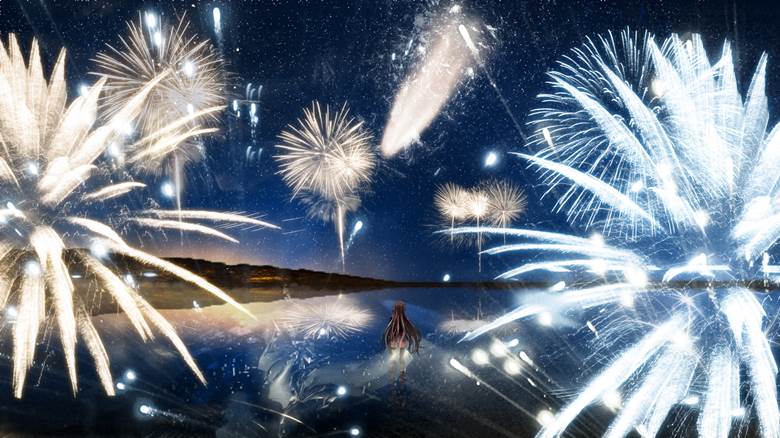 background, starry sky, universe, night sky, original, fireworks, creation