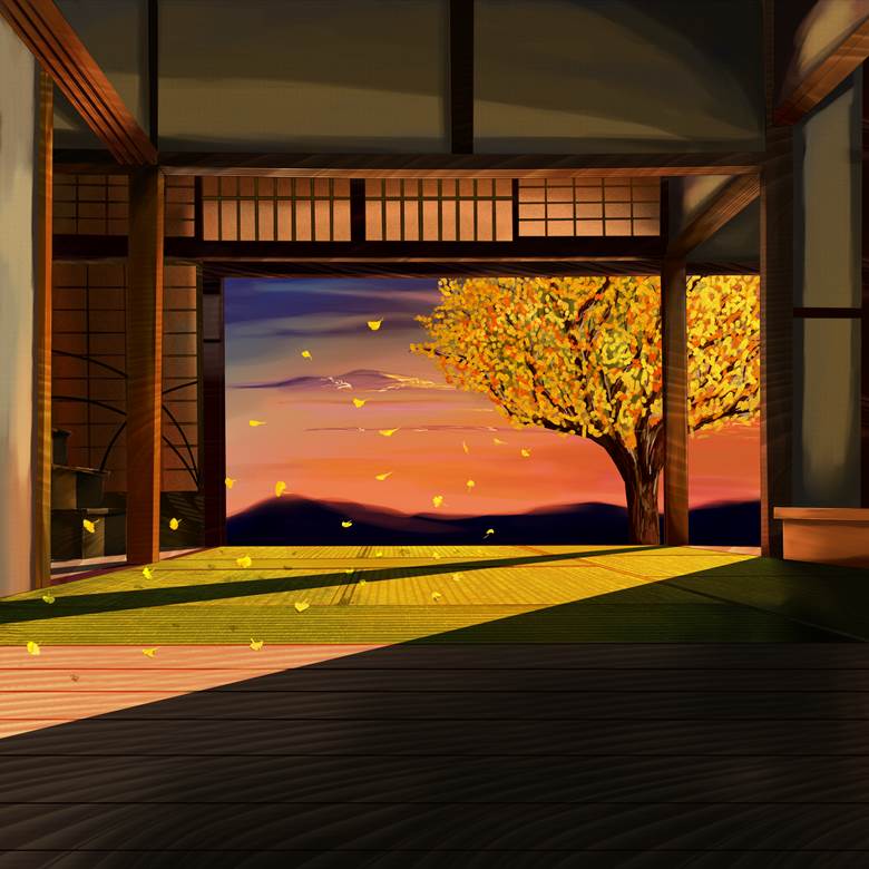 フリー素材秋の银杏|まりもり的Pixiv风景壁纸插画图片