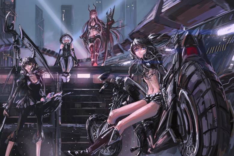 black★rock shooter, dead master, Strength, Yu Koutari, Black Gold Saw, practice