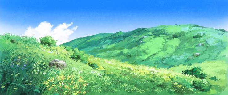超美的群山风景插画壁纸图片，踏青时最爱去的地方