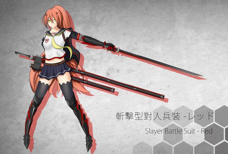 斩击型对人兵装レッドsetsuna的武器娘插画图片