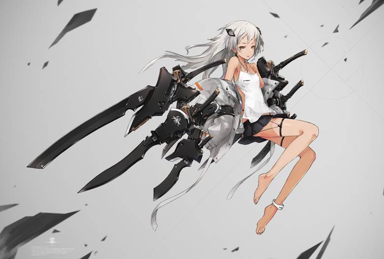 原创, 女孩子, 建议点击, 褐色皮肤, 赤脚, 机娘, 原创10000users加入书籤, mechincal wings, 黑皮少女, brown skin & white hair