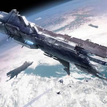 庞大的宇宙飞船4K插画