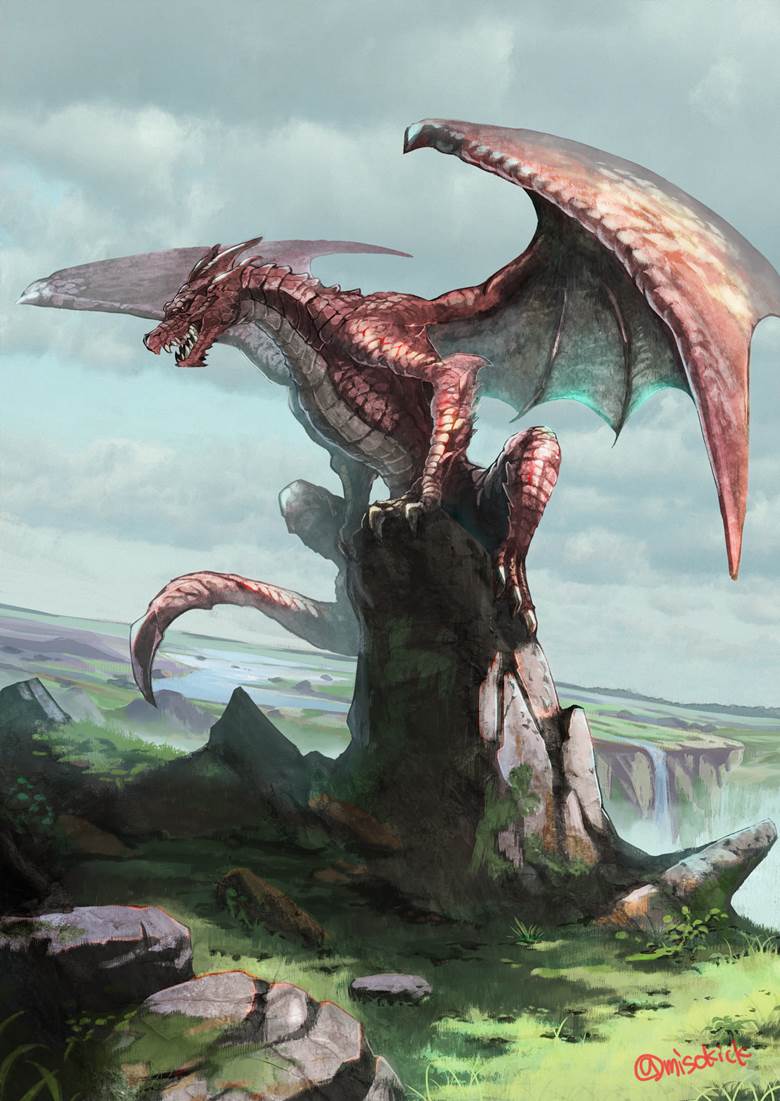 赤い翼竜|MISOKICK的怪物pixiv插画图片