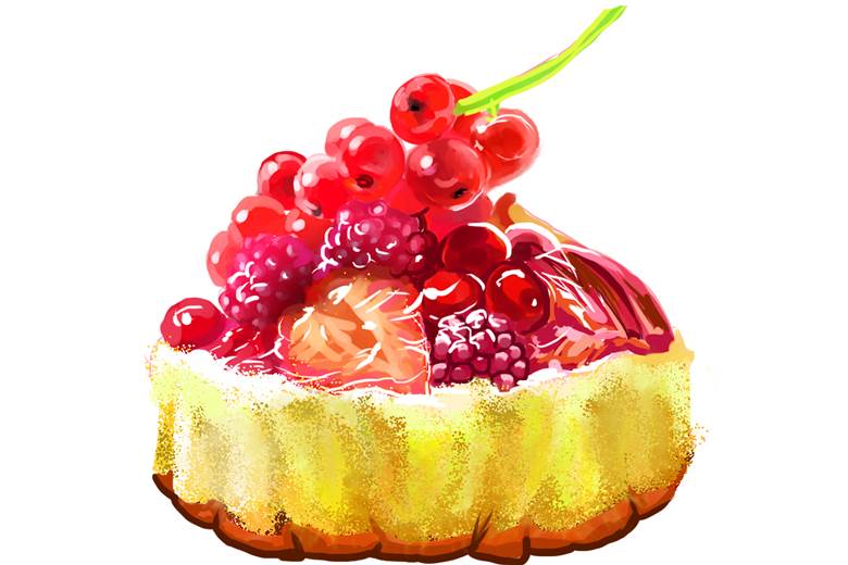 ベリーケーキ|秋水的Pixiv美食插画图片