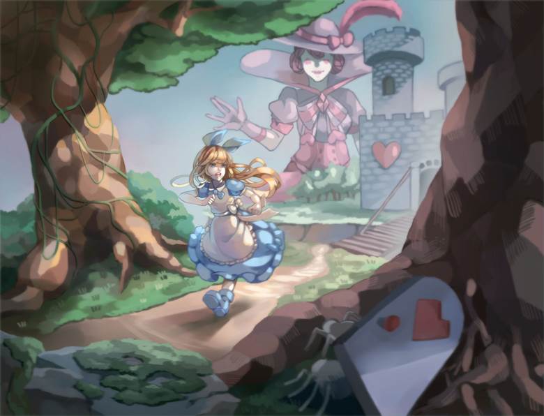 fairy tale, 爱丽丝梦游仙境, original, 原创, young girl, 爱丽丝