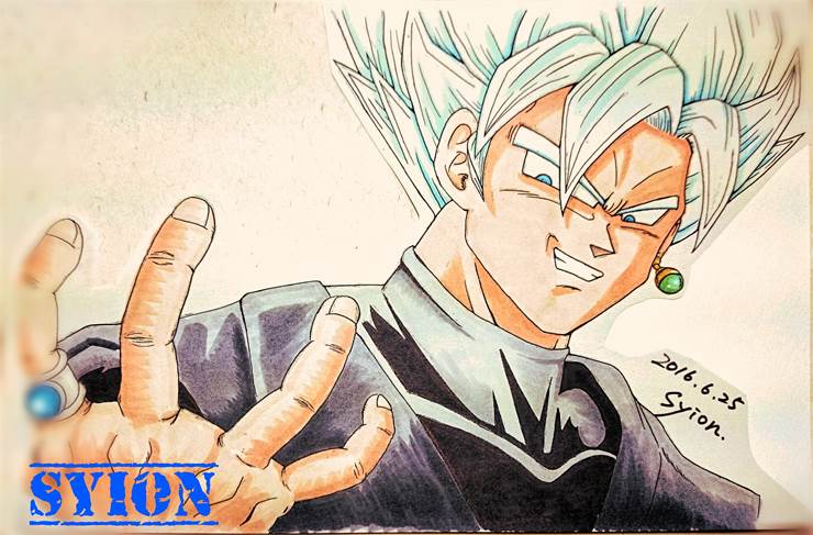 龙珠超, Son Goku, Goku Black, Kakarot, 超级赛亚人, potara, copic马克笔