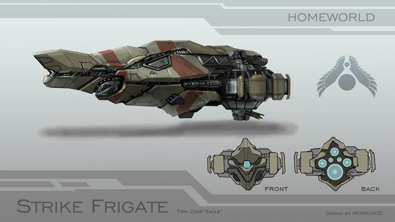 HomeworldStrike Frigate|BLOODIRON的宇宙飞船科幻插画图片