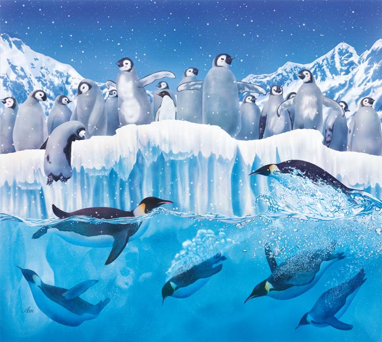 ある日の南极3|Fujina的企鹅插画图片