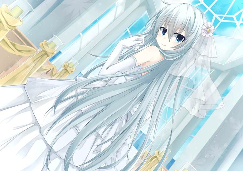 舰C, 舰队collection, 响(舰队收藏), 长手套, 白发, 舰娘1000users加入书籤, 婚纱