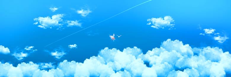 云の向こうで|岛瀬まり的飞行机云天空插画图片