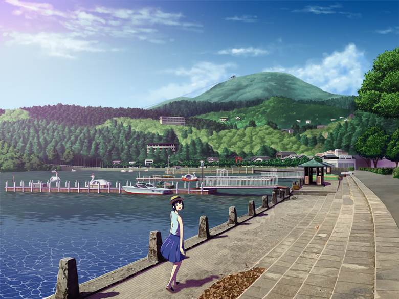 芦ノ湖の散步|ユカタ的Pixiv风景壁纸插画图片