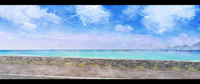 ひこうき云|YUSK的Pixiv风景壁纸插画图片