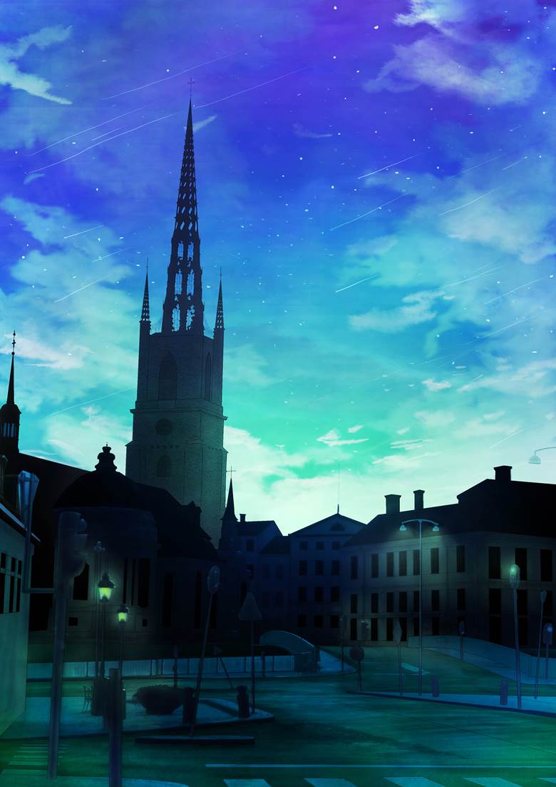 风景, background, 建筑, sky, 黎明, town, 云, night sky, 原创