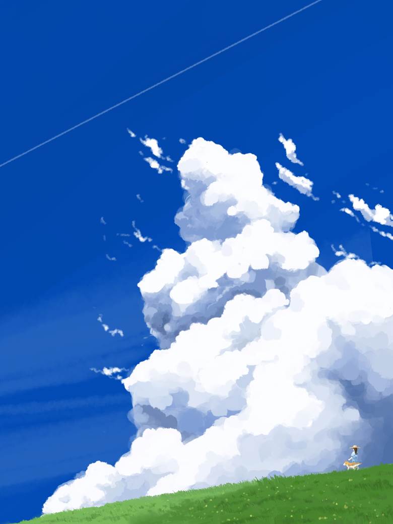 20160811|tomo的飞行机云天空插画图片