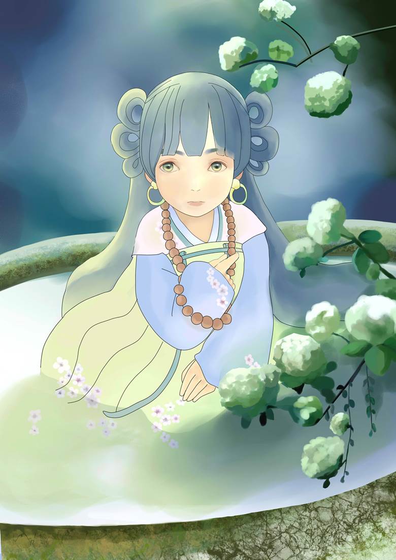 baby girl, Hanfu, spring, 汉服