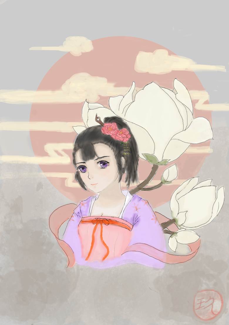 drawing on board, ancient, 汉服