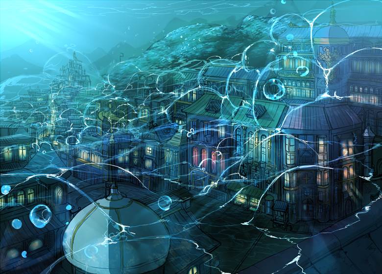 海底都市ランクリア|しあびす的Pixiv高清风景插画图片