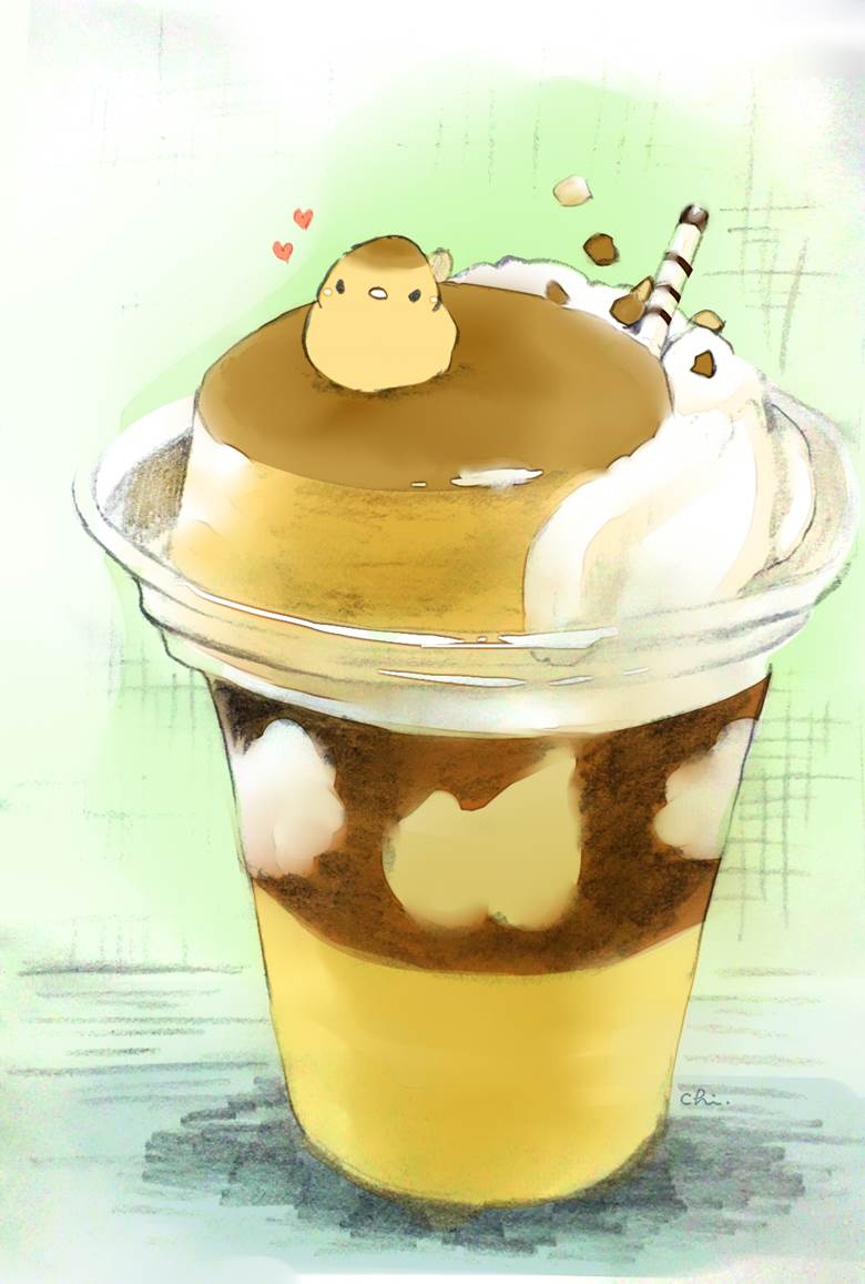 プリンパフェ|チャイ的Pixiv甜点小鸡插画图片