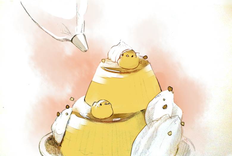 増量プリン|チャイ的Pixiv甜点小鸡插画图片