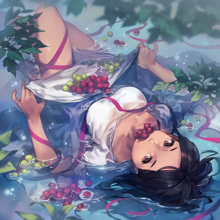原创, 女孩子, grape, water surface, 原创3000收藏