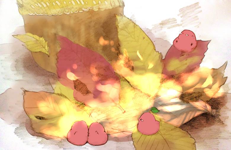 烧き芋|チャイ的吃烤红薯插画图片