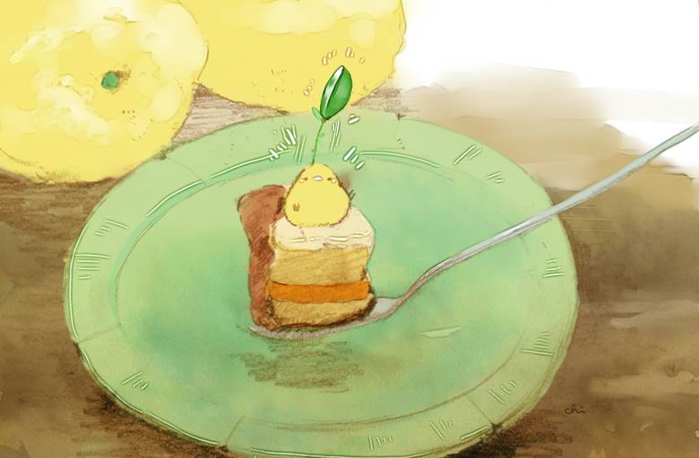 びょーん|チャイ的Pixiv甜点小鸡插画图片