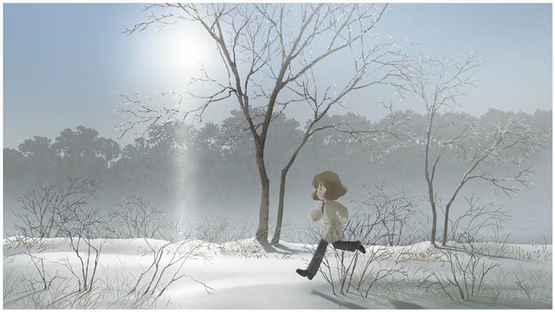 风景连作雪步駆ける|かみこうち的冬天风景插画图片