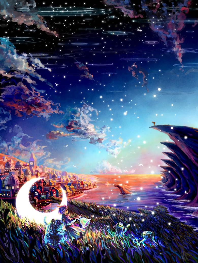 风のラッパと星のベル|ひざ的Pixiv风景插画图片