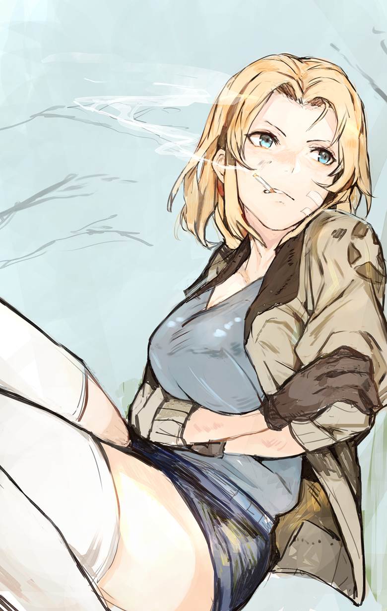 Girls und Panzer, Kei, Kay (Girls und Panzer), smoking, tobacco smoke, Girls und Panzer 1000+ bookmarks