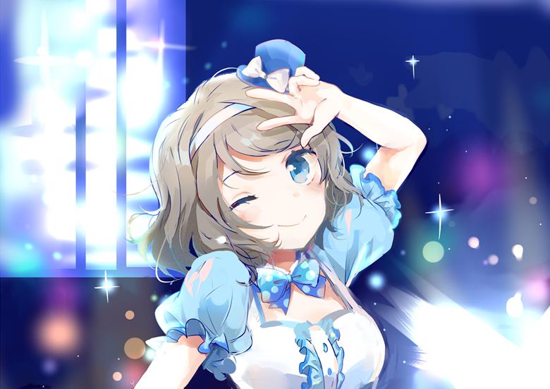 LoveLive! Sunshine!!, 渡边曜, 抛媚眼, 卧槽好可爱, 蝴蝶结, Love Live! 1000+ bookmarks, mini hat