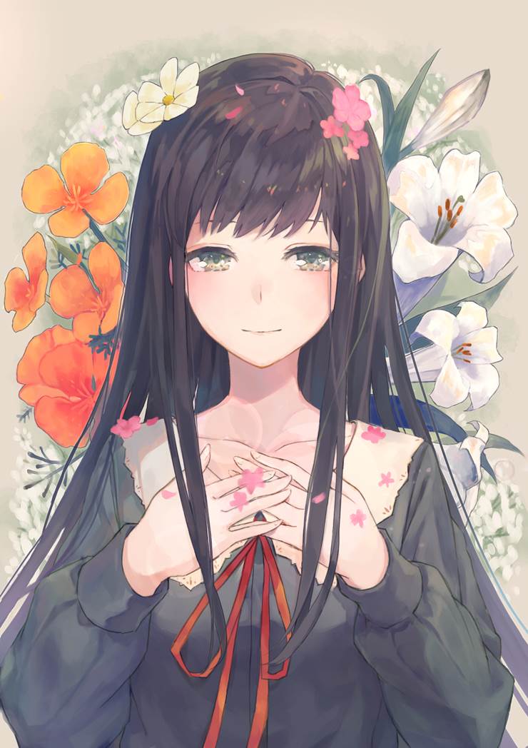 FLOWERS苏芳|插画师kobuta的白羽苏芳插画图片