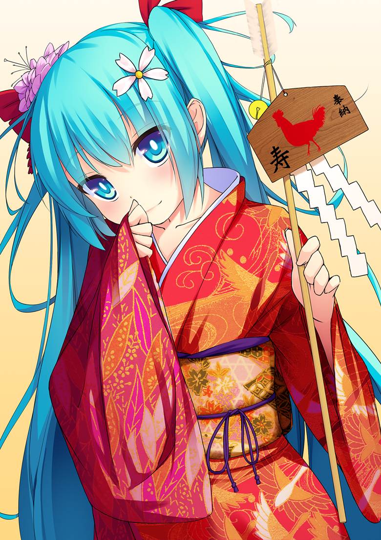 初音未来, vocaloid, New Year, VOCALOID 1000收藏, 和服