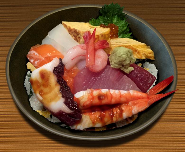 海鲜丼（模写）|トシ的Pixiv美食插画图片