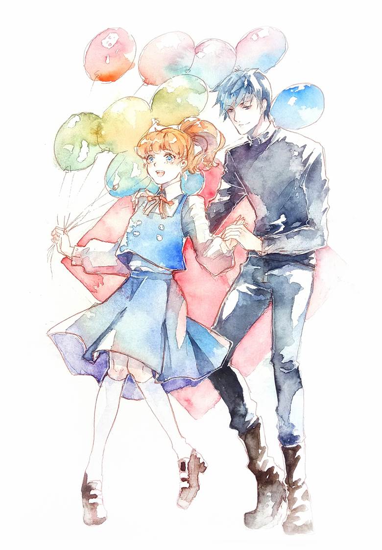 ACCA13区监察课, watercolor, 气球, 作画过程