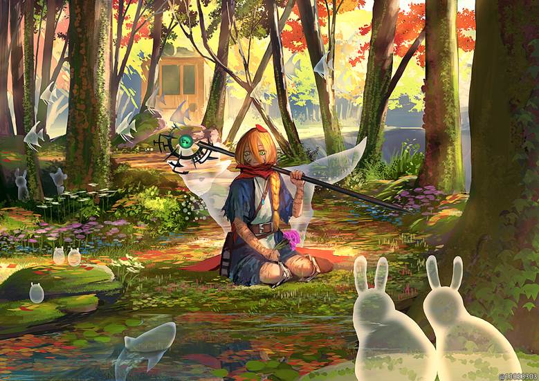 original, scenery, forest, pond, a serial story, original 1000+ bookmarks