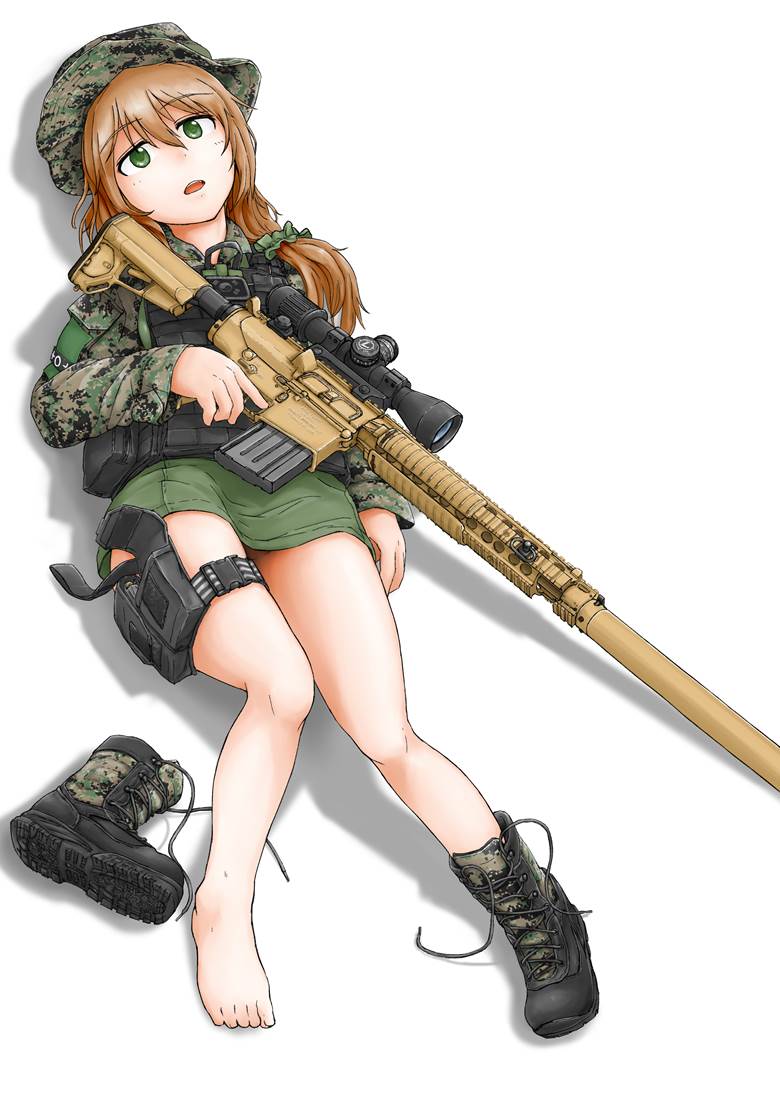 military, female soldier, brown hair