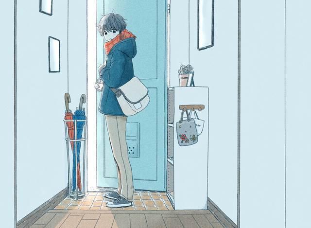 原创, 男孩子, entrance, checkered scarf, shoulder bag, 原创5000users加入书籤