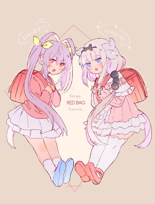 Miss Kobayashi's Dragon Maid, Kanna, non non biyori, Renge Miyauchi, dragon girl, randoseru