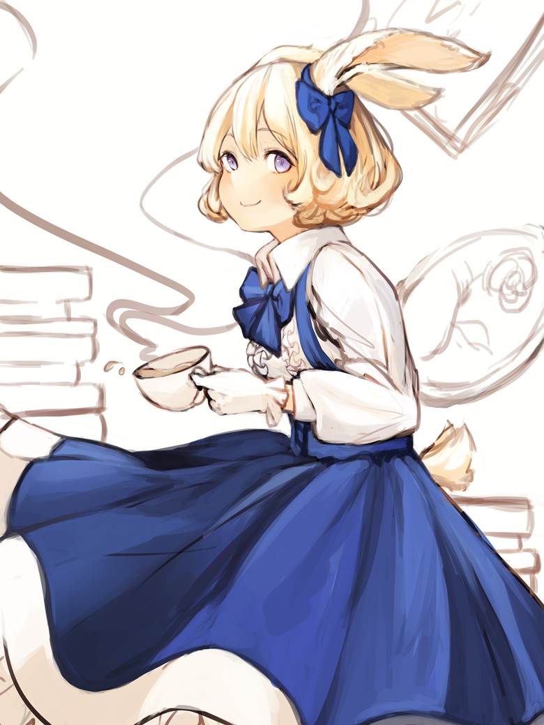 原创, 女孩子, 兔子, suspender skirt