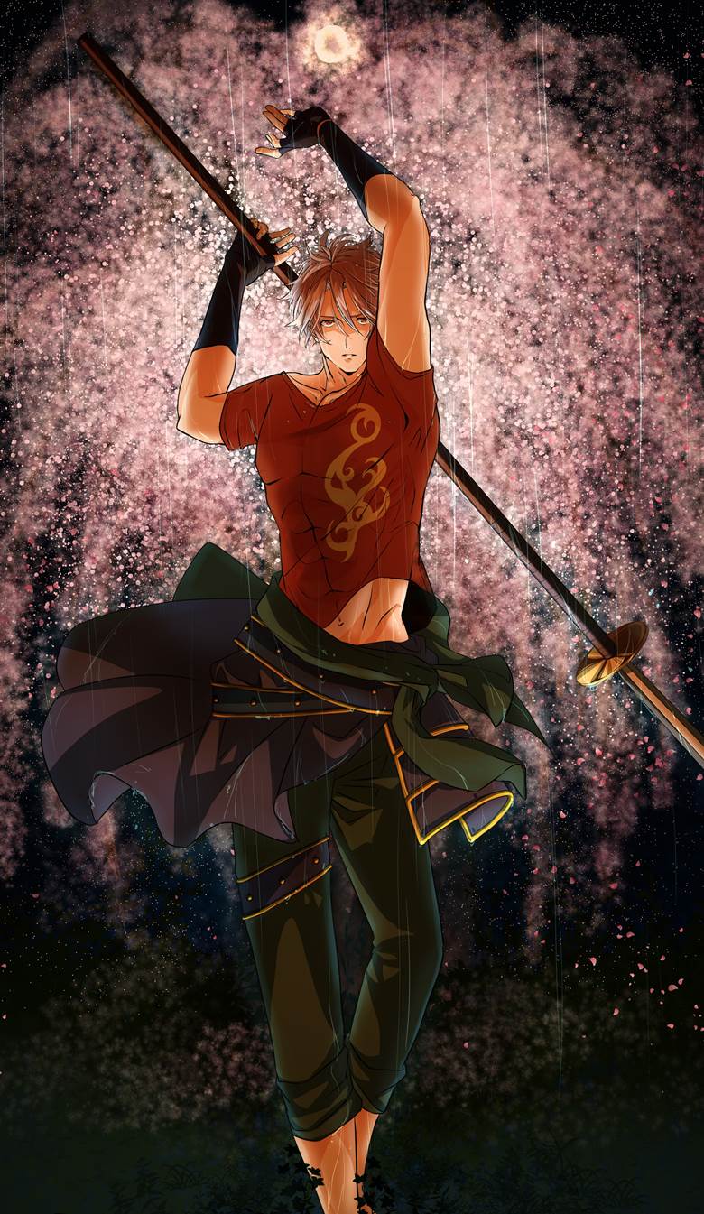 御手杵瀬尾的下雨插画图片