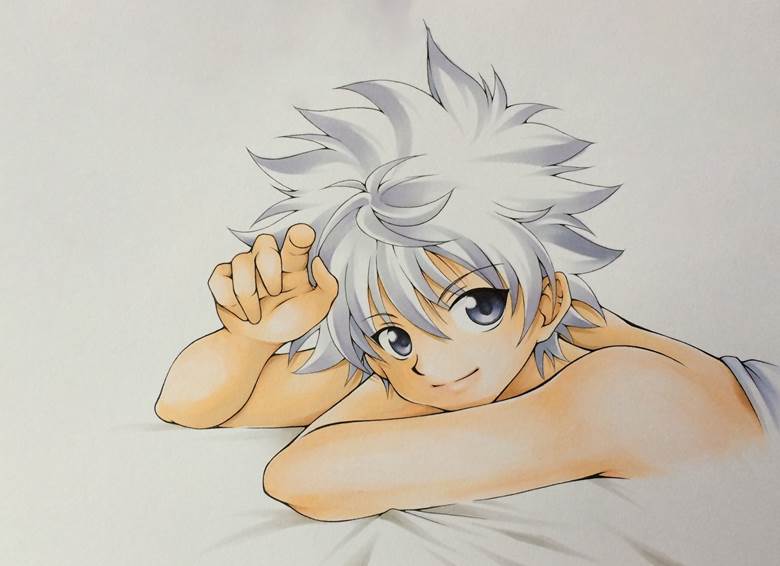 全职猎人, hxh, 奇犽, 手绘, copic马克笔, Killua Zoldyck
