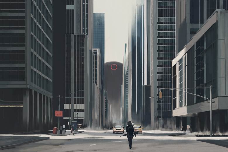 原创, background painting, 风景, metropolis, building