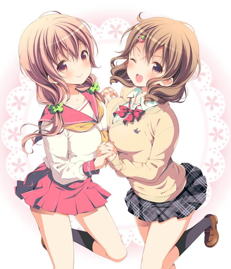 女孩子, 原创, 雏子的笔记, hand in hand, 胸部互碰, 樱木雏子, Hinako Note 1000+ bookmarks, 水手服